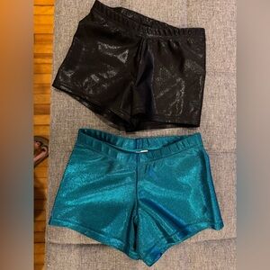 Two pair girls dance/gym shorts